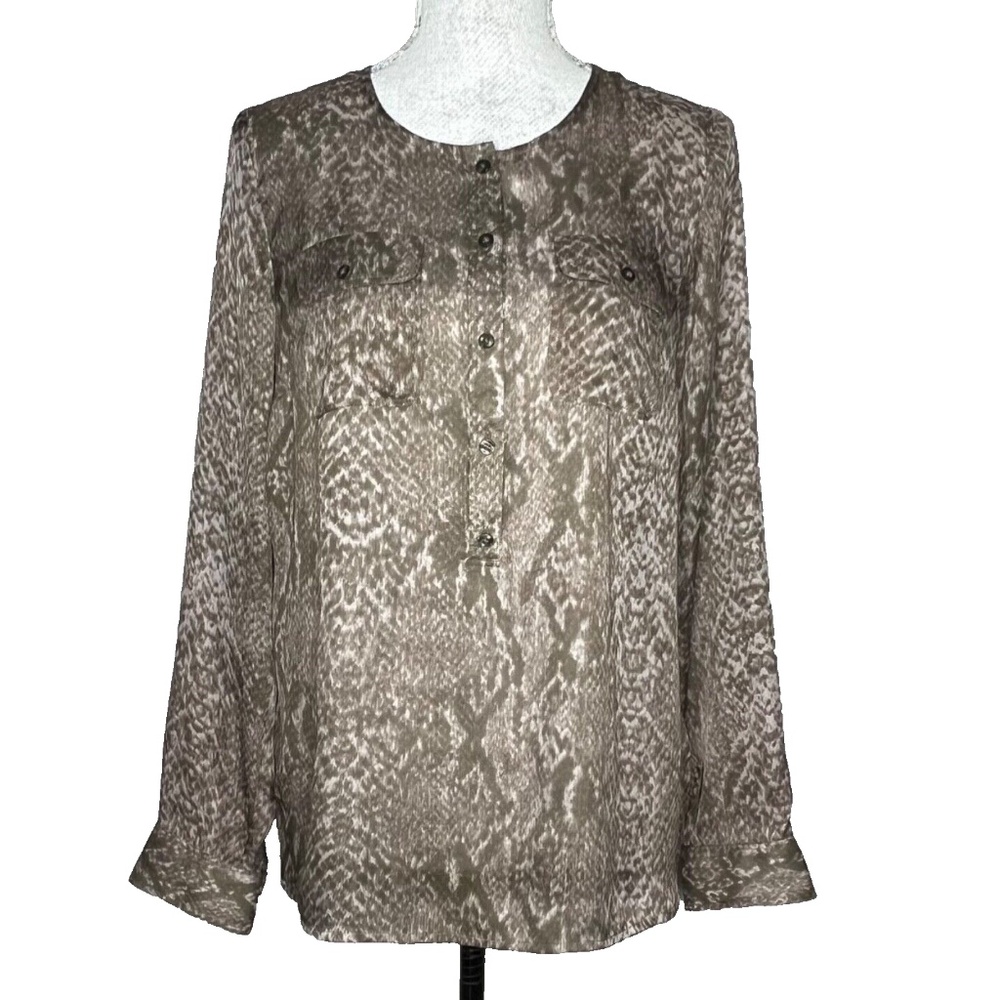 LOFT Ann Taylor Animal Snake Print Blouse Women's S